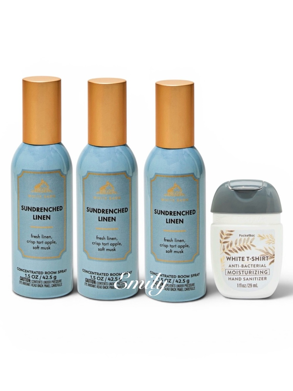 3X Bath & Body Works SUNDRENCHED LINEN Concentrated Room Spray Bundle